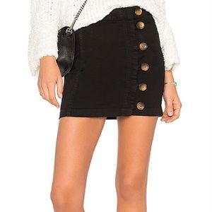 Free People Little Daisies Black Mini Skirt